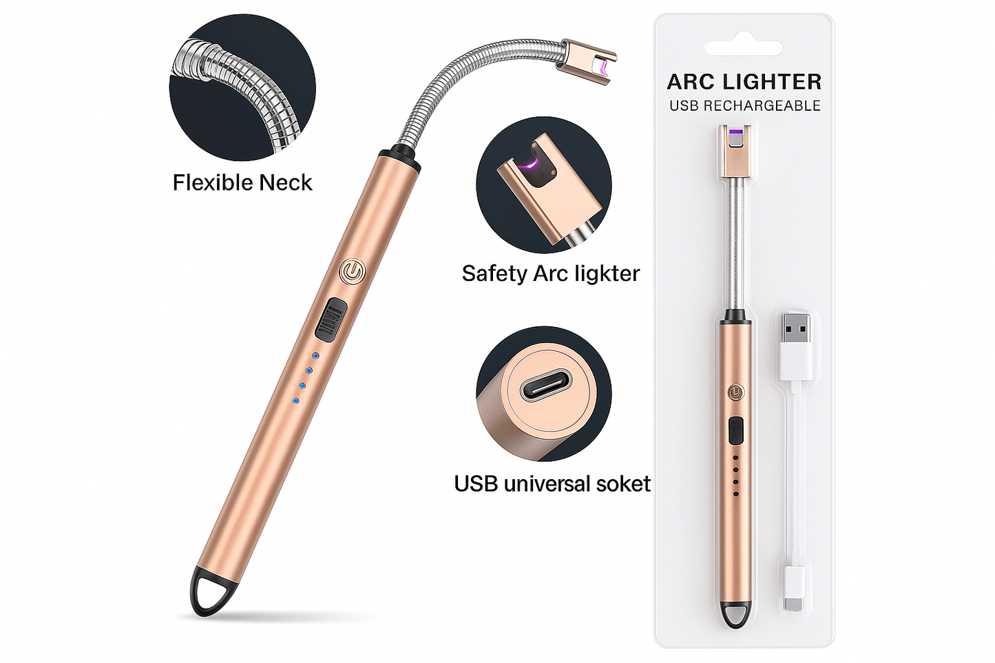 Electric Lighter For Kitchen Rechargeable Portable Lighter For Gas Stove