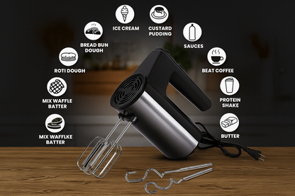 Electric Egg Beater Hand Held Mixer Cake Mixer 5 Speeds Lightweight High Speed Electric Egg Beater