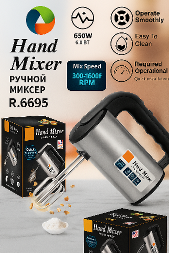 Electric Egg Beater Hand Held Mixer Cake Mixer 5 Speeds Lightweight High Speed Electric Egg Beater
