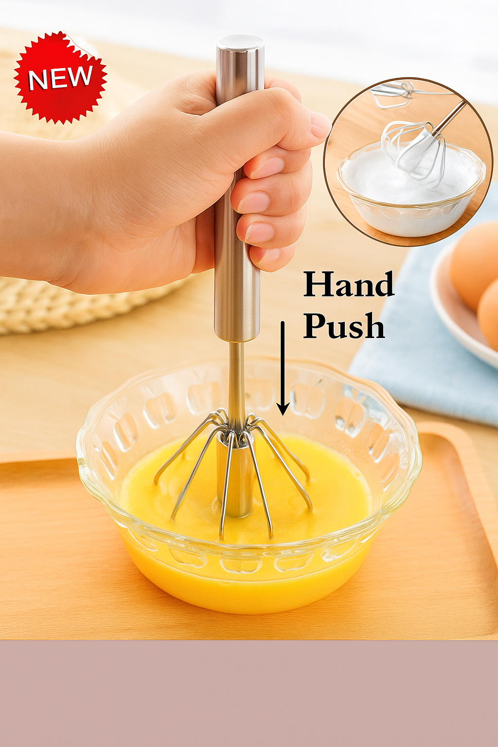 Semi Automatic Egg Beater Rotating Cream Egg Mixer Household Manual Egg Beater Baking Tool | Kitchen Tools