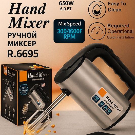 Electric Egg Beater Hand Held Mixer Cake Mixer 5 Speeds Lightweight High Speed Electric Egg Beater