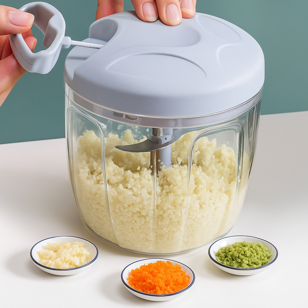 Household Garlic Masher, Manual Garlic Press With Pull-Out Design, Small-Sized And 900ml Capacity Garlic Chopper