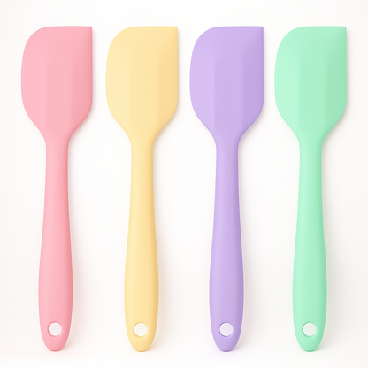 4 Pieces Silicone Spatulas, Heat Resistant, Non-Stick Baking Spatulas, Kitchen Utensils for Baking, Cooking and Mixing
